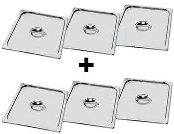 (6 sztuk) Pokrywa nierdzewna GN 2/3 - Prime Gastro