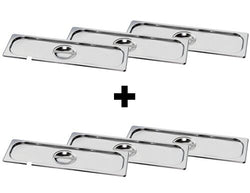 (6 sztuk) Pokrywa ze stali nierdzewnej GN 2/4 – z wgłębieniem na łyżkę