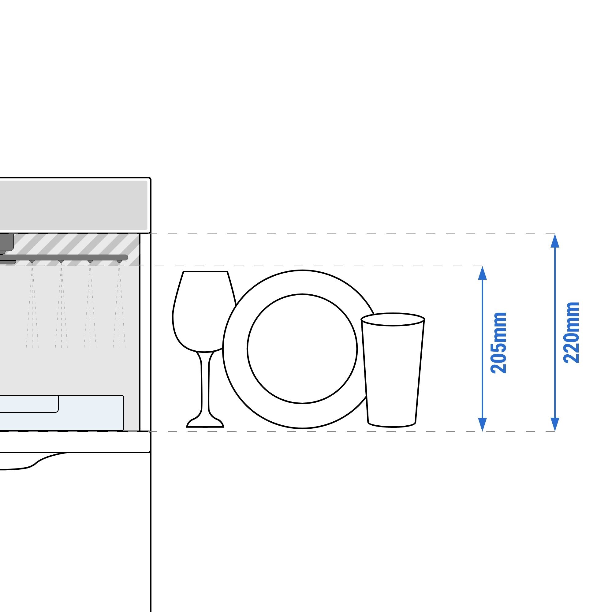 glasswasher_dish_height_205_drawing