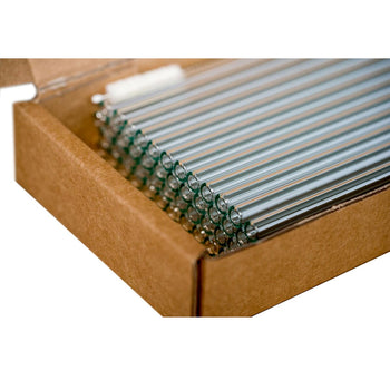 (50 sztuk) Szklane słomki do picia - 20 cm - proste - włącznie ze szczoteczką do czyszczenia. - Prime Gastro