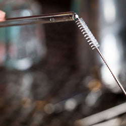 (50 sztuk) Szklane słomki do picia - 27 cm - proste - włącznie ze szczoteczką do czyszczenia.