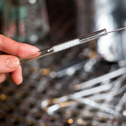 (50 sztuk) Szklane słomki do picia - 27 cm - proste - włącznie ze szczoteczką do czyszczenia.