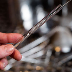 (50 sztuk) Szklane słomki do picia - 23 cm - proste - włącznie ze szczoteczką do czyszczenia.