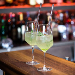 (50 sztuk) Szklane słomki do picia - 15 cm - proste - włącznie ze szczoteczką do czyszczenia.