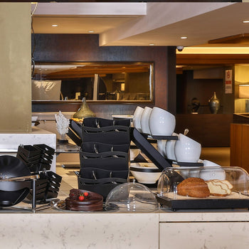 Stojak na sztućce - z 3 półkami - czarna - Prime Gastro