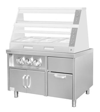 Szafka dolna na dystrybutory napojów z uchwytami na kubki i komorą na kostki lodu - 1,2 m - Prime Gastro