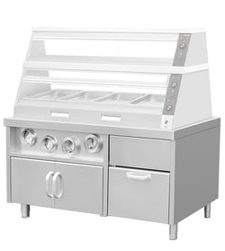 Szafka dolna na dozowniki napojów z uchwytami na kubki i komorą na kostki lodu - 1,5 m