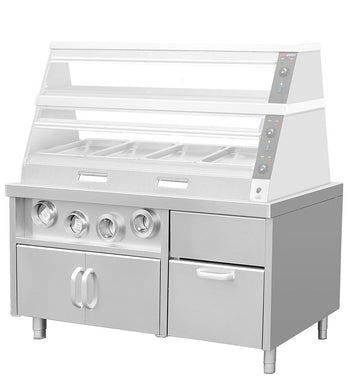 Szafka dolna na dozowniki napojów z uchwytami na kubki i komorą na kostki lodu - 1,5 m - Prime Gastro