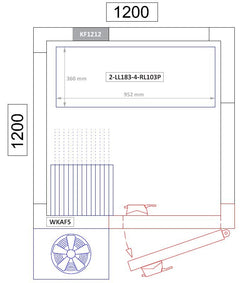 Komora chłodnicza - 1200x1200mm - 1,8m³