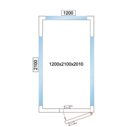 Komora chłodnicza - 1200x2100mm - 3,7m³ - z 3 szklanymi bokami