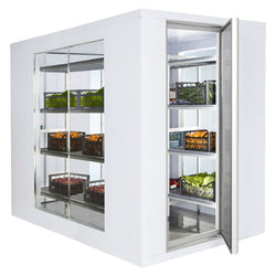 Komora chłodnicza - 1200x2100mm - 3,7m³ - z 3 szklanymi bokami