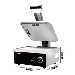 Grill kontaktowy | grill do hamburgerów - 2,2 kW - gładka górna i dolna część - powierzchnia grillowania: 350x330mm