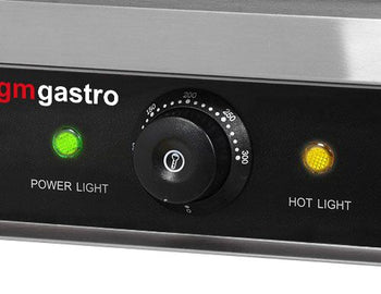 Grill kontaktowy - 2,2 kW - Ryflowana górna i dolna część - Powierzchnia grillowania: 230x230 mm - Prime Gastro