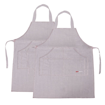 (2 szt.) Fartuch na szelkach - Dżinsowy wygląd-jasnoszary - Prime Gastro