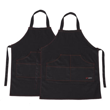 (2 szt.) Fartuch na szelkach - Wygląd dżinsowy - czarny - Prime Gastro