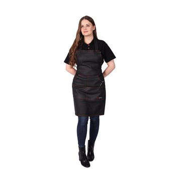 (2 szt.) Fartuch na szelkach - Wygląd dżinsowy - czarny - Prime Gastro