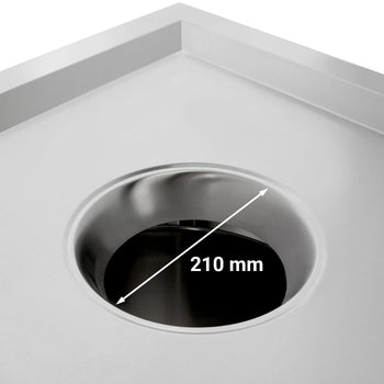 Kosz na śmieci - 50 litrów - z pojemnikiem na kółkach - otwór do wrzucania śmieci i wysuwana przednia część - stal nierdzewna - Prime Gastro