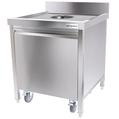 Waste bin with wheelie bin - front opening & pull-out - 50 L - stainless steel