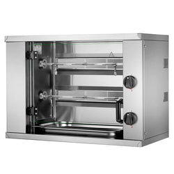 Gazowy mini grill do kurczaka - 4,4 kW - z 2 szpikulcami dla maksymalnie 6 kurczaków