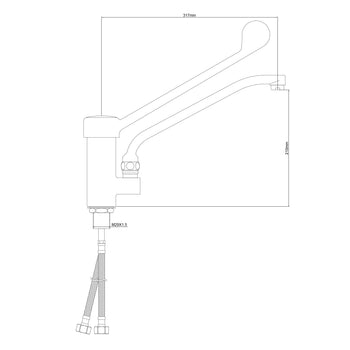 Kran z jednym otworem 5000 - z obrotowym kranem & mieszaczem jednouchwytowym - Prime Gastro