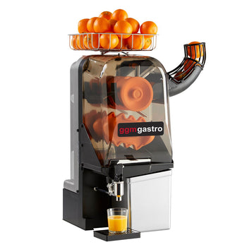 Elektryczna wyciskarka do pomarańczy - srebrna - manualne podawanie owoców - włącznie z regulowanym zaworem spustowym - Prime Gastro