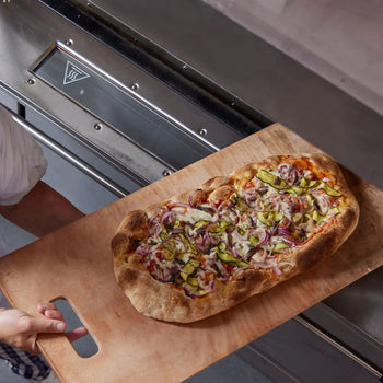Elektryczny piec do pizzy - 6 x 33 cm - Manualny - włącznie z okapem & ramą podstawy - Prime Gastro