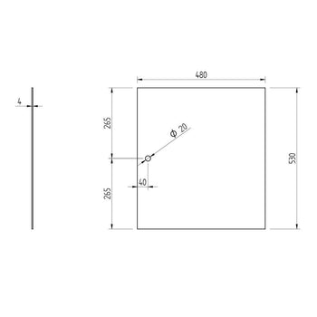 Panel z pleksiglasu do kwadratowej lady chłodniczej - Prime Gastro