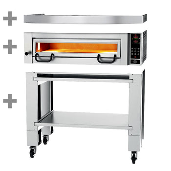 Elektryczny piec do pizzy Power - 4x 34cm - Cyfrowy - włącznie z okapem i ramą podstawy - Prime Gastro