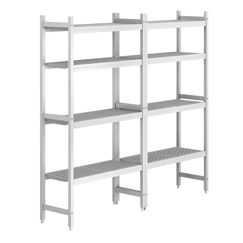 Zestaw półek aluminiowych - Głębokość montażu: 460 mm - Nośność: 600 kg