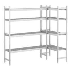 Zestaw półek aluminiowych - kształt L - Głębokość montażu: 460 mm - Nośność: 600 kg