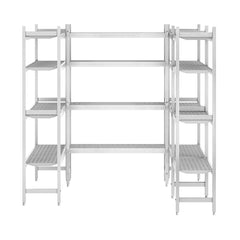 Set of aluminum shelves (anodized) - U-shape - mounting depth: 460 mm