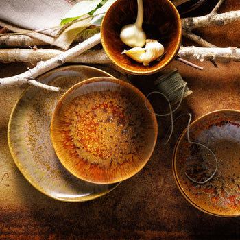 (6 sztuk) RUSTIQUE - Płaski talerz - Ø 22 cm - Brązowy - Prime Gastro