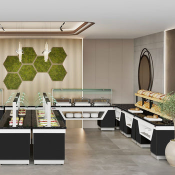 Element neutralny BELFAST - 1600 mm - blat roboczy z czarnego granitu - Prime Gastro