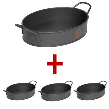 (4 sztuki) Kosz do serwowania / kosz do prezentacji - z 2 uchwytami - Prime Gastro