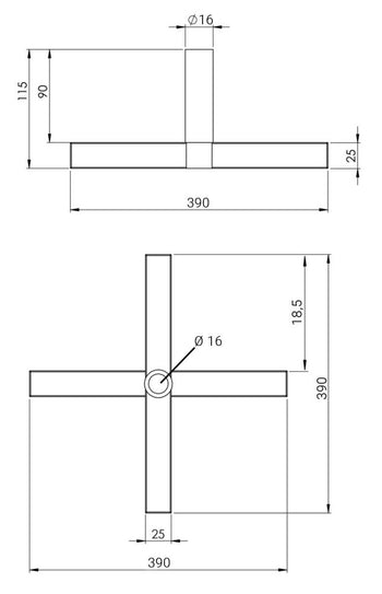 Stojak na szpikulce - krzyżak ręczny - 39 x 39 cm - Prime Gastro