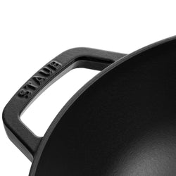 STAUB | SPECIALITIES - Wok ze szklaną pokrywą - Ø 300mm - Żeliwo - Czarny