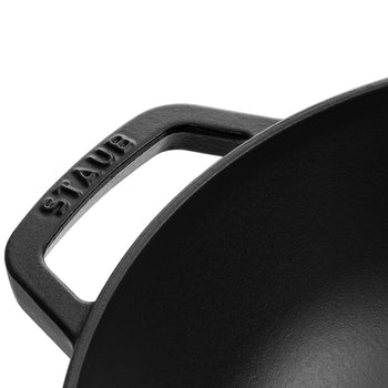 STAUB | SPECIALITIES - Wok ze szklaną pokrywą - Ø 300mm - Żeliwo - Czarny - Prime Gastro