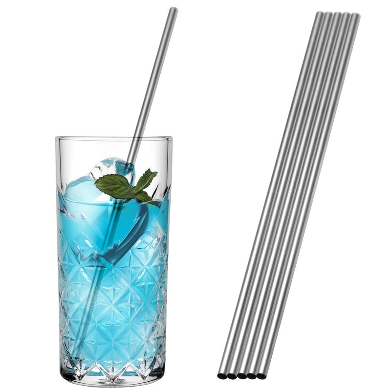(50 sztuk) Słomki do picia ze stali nierdzewnej - 5 x 200 mm - proste