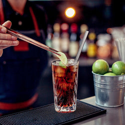 (50 sztuk) Słomki do picia ze stali nierdzewnej - 8 x 200 mm - proste