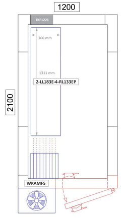 Aluminiowa półka podstawowa – 1311 x 1685 mm – nośność: 450 kg