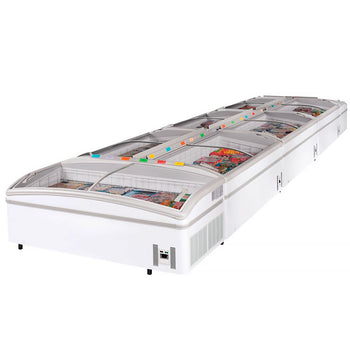 Wyspa chłodnicza & mroźnicza - 1520x920 mm - 400 litrów - przesuwana szklana pokrywa - Prime Gastro