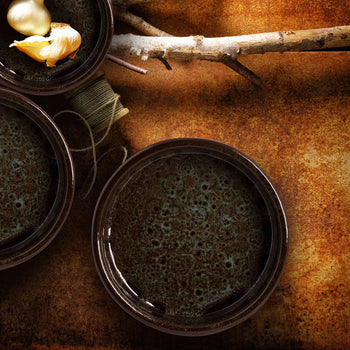 (24 sztuki) TURKEY - Forma do zapiekania - 14 x 3,1 cm - Brązowa / niebieska - Prime Gastro