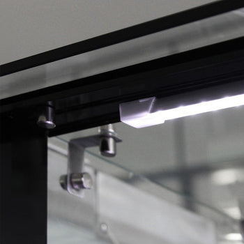 Stół chłodniczy do pizzy ECO - 1400x700mm - z 3 drzwiami - włącznie z witryną chłodniczą nadstawną - 6x GN 1/4 - Prime Gastro