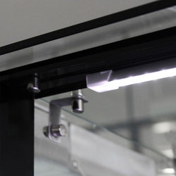 Stół chłodniczy do pizzy PREMIUM - 1500x800mm - z 1 drzwiami i 7 szufladami - włącznie z witryną chłodniczą nadstawną LED - 5x GN 1/3 + 1x GN 1/2