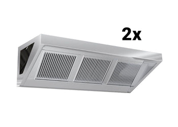 Okap przyścienny - 2600 mm - z filtrem i lampą - Prime Gastro