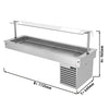 Commercial Drop-in Refrigerated Well - 1000mm - +2 to +8°C - 3x GN 1/1 - 190W - Square Glass - with Glass Sneeze Guard