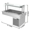 Commercial Drop-in Refrigerated Well - 1000mm - +2 to +8°C - 3x GN 1/1 - 190W - Square Glass - with Glass Sneeze Guard