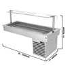 Commercial Drop-in Refrigerated Well - 1500mm - +2 to +8°C - 4x GN 1/1 - 390W - with Glass Sneeze Guard