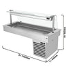 Wanna chłodnicza do zabudowy – 1500 mm – od +2 do +8 °C – 4x GN 1/1 – 390 W – z szybą przeciwkaszlową