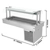 Commercial Drop-in Refrigerated Well - 1500mm - +2 to +8°C - 4x GN 1/1 - 390W - Square Glass - with Glass Sneeze Guard
